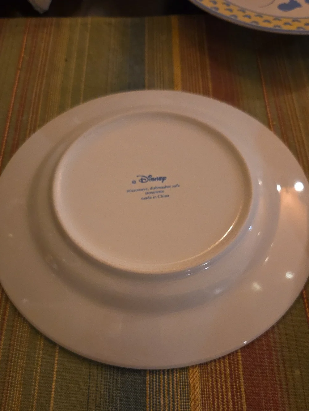 Disney Yellow and Blue Mickey Mouse Ceramic Dinner Plate